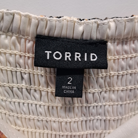 NWT Torrid Pintuck Bodice Peasant Sleeve Cottagecore Boho Midi Dress Plus-size 2 - Picture 12 of 16